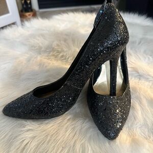 Mossimo Black Sparkle Glitter Heels